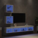 Vidaxl unit�s murales tv avec led 5 pcs armoires de t�l�vision suspendues meubles t�l� de salon moderne ...