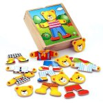 Viga - puzzle dencastrement pour bébé petit ourson veut shabiller - a partir de 18 mois Viga - puzzle dencastrement pour bébé petit ourson veut shabiller - a partir de 18 mois