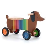 Porteur enfant - vilac - porteur chien multicolore - bois - 4 roues - d�veloppe la motricit�