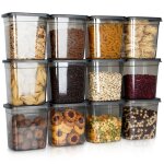 Vilde lot de 12 botes de conservation hermtiques 185l - plastique durable - sans bpa - empilables - ...