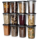 Vilde lot de 12 botes de conservation hermtiques 1l - plastique durable - sans bpa - empilables - micro ...