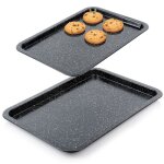 Vilde lot de 2 plaques  ptisserie - 38 / 43 cm - acier au carbone avec revtement en granit - nettoyage ...