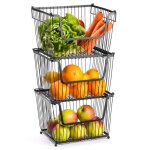 Vilde - lot de 3 - panier  fruits - corbeille  fruits - mtal noir - stables et polyvalents.