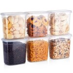 Vilde lot de 6 botes de conservation 185l - plastique durable - sans bpa - hermtiques - empilables ...