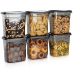 Vilde lot de 6 botes de conservation hermtiques 185l - plastique durable - sans bpa - empilables - ...