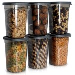 Vilde lot de 6 botes de conservation hermtiques 1l - plastique durable - sans bpa - empilables - micro ...