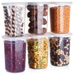 Vilde lot de 6 botes de conservation hermtiques - plastique durable - sans bpa - hermtiques - empilables ...