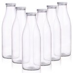 Vilde lot de 6 bouteilles en verre 1l - bouchons à vis - idéal pour lait jus limonade - durable et pratique ... Vilde lot de 6 bouteilles en verre 1l - bouchons à vis - idéal pour lait jus limonade - durable et pratique ...