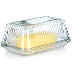 Vilde beurrier en verre - couvercle hermétique - facile à nettoyer - design élégant - 17 x 10 x 7 cm Vilde beurrier en verre - couvercle hermétique - facile à nettoyer - design élégant - 17 x 10 x 7 cm