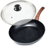 Vilde black&wood poêle à frire 28 cm avec couvercle en verre - revêtement antiadhésif granit - tous feux ... Vilde black&wood poêle à frire 28 cm avec couvercle en verre - revêtement antiadhésif granit - tous feux ...