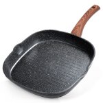 Vilde black&wood poêle à griller carrée 28 x 28 cm - revêtement antiadhésif en granit - tous feux dont ... Vilde black&wood poêle à griller carrée 28 x 28 cm - revêtement antiadhésif en granit - tous feux dont ...