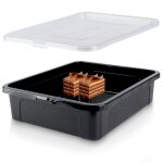 Vilde bote  gteau 10l - plastique noir - couvercle transparent - verrouillable empilable