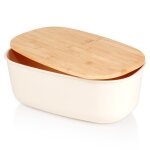 Vilde boîte à pain avec planche en bambou - design moderne - en plastique sans bpa - grande capacité Vilde boîte à pain avec planche en bambou - design moderne - en plastique sans bpa - grande capacité