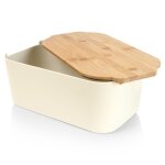 Bote  pain - vilde - crme - planche en bambou - design moderne - spacieuse et pratique