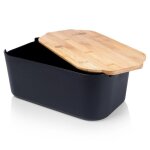 Vilde boîte à pain en plastique lot avec planche en bambou - design moderne - spacieuse et pratique pour ... Vilde boîte à pain en plastique lot avec planche en bambou - design moderne - spacieuse et pratique pour ...