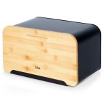 Vilde bote  pain spacieuse en mtal et bambou - design moderne - fermeture pratique - conserve la fracheur ...