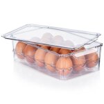Vilde bote  ?ufs - rcipient pour 15 ?ufs - plastique transparent couvercle pratique rutilisable