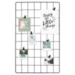 Vilde cadre photo grille dcorative murale mtal noir 58x36 cm - multifonctionnelle avec 6 clips