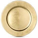 Vilde dessous de plat rond 33 cm - plastique dor� brillant - d�coration pour toutes occasions
