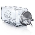 Vilde distributeur de boissons 35 l - verre �pais avec robinet - id�al pour limonade punch r�frig�rateur ...