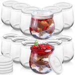 Vilde ensemble de 12 pots en verre 300 ml - couvercles hermtiques - idal pour yaourts desserts et conserves ...