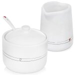 Vilde ensemble crmier et sucrier 2 pices - cramique blanche design moderne lavable au lave - vaisselle ...