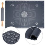 Vilde ensemble de ptisserie planche et rouleau - silicone antiadhsif 64x45 cm rsistant jusqu 260c ...