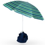 Vilde parasol de plage rglable 120 - 190 cm - protection uv - impermable - sac de sable inclus - vert ...