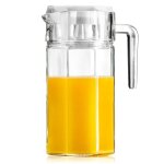 Vilde pichet en verre - capacité 15l couvercle bec verseur - idéal pour jus thé glacé réfrigérateur Vilde pichet en verre - capacité 15l couvercle bec verseur - idéal pour jus thé glacé réfrigérateur