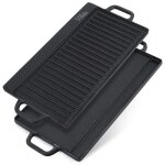 Vilde plaque de grill en fonte double face 505 x 235 cm - rsistante - four et cuisinire