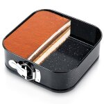 Vilde plat  four carr 20 x 20 cm - acier au carbone avec revtement granit - bords amovibles facile ...