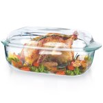 Vilde plat rectangulaire - avec couvercle - verre borosilicat� r�sistant - pour cuisson et r�tissage