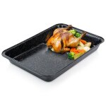 Vilde plat � r�tir 475 x 32 cm - acier au carbone avec rev�tement en granit - nettoyage facile