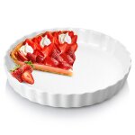 Vilde plat à tarte rond 245 cm - céramique blanche - bords profilés - passe au lave - vaisselle et micro ... Vilde plat à tarte rond 245 cm - céramique blanche - bords profilés - passe au lave - vaisselle et micro ...