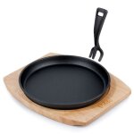 Vilde po�le de service en fonte 22 cm - planche en bois - r�sistante � la chaleur - tous feux dont induction ...