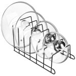 Vilde porte - casseroles avec 6 compartiments - support de rangement pour casseroles - mtal noir - rangement ...