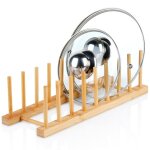 Vilde porte couvercles 8 �l�ments - bois de bambou naturel - design classique et fonctionnel