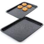 Vilde set de 2 plaques � p�tisserie - acier au carbone avec rev�tement en granit - 38x265 et 465x325 ...