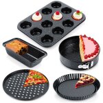 Vilde set de 5 moules à pâtisserie - acier au carbone avec revêtement granit - idéal pour gâteaux pains ... Vilde set de 5 moules à pâtisserie - acier au carbone avec revêtement granit - idéal pour gâteaux pains ...