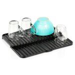 Vilde tapis gouttoir vaisselle 2 niveaux - plastique noir - vacuation de leau - idal pour cuisine ...