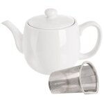 Vilde théière avec infuseur 700 ml - porcelaine blanche inox design élégant passe au lave - vaisselle ... Vilde théière avec infuseur 700 ml - porcelaine blanche inox design élégant passe au lave - vaisselle ...