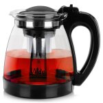 Vilde thire avec infuseur en verre 2l - verre borosilicat - acier inoxydable - couvercle pratique ...