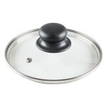 Vilde universel couvercle en verre 16 cm - bord en acier inoxydable - poignée pratique - résistant à ... Vilde universel couvercle en verre 16 cm - bord en acier inoxydable - poignée pratique - résistant à ...