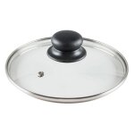Vilde universel couvercle en verre 18 cm - bord en acier inoxydable - poigne pratique - rsistant  ...