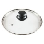 Vilde universel couvercle en verre 22 cm - bord en acier inoxydable - poign�e pratique - r�sistant � ...