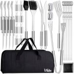 Vilde untensile de barbecue 33 pices - acier inoxydable mallette de transport accessoires pratiques ...