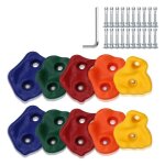 Kit descalade pour enfants et adultes - vingo - 10 poign�es textur�es color�es - facile � installer
