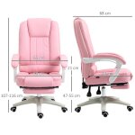 Vinsetto chaise de bureau chaise de bureau repose - pieds fonction chaise longue roulettes hauteur r�glable ...
