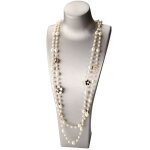 Vintage dame camlia perles fleur long collier chane lgant double couches mode bijoux pour les femmes ...