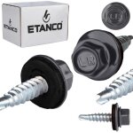 Vis autoperceuse pour t�le - etanco - 48x20 mm - ral 7024 - 250 pi�ces - acier galvanis� - joint epdm ...